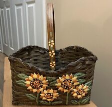 Vintage Brown Basket with Sunflowers picture