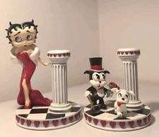 Danbury Mint Betty Boop Pudgy & Bimbo Enchanted Evening Candlesticks **See picture