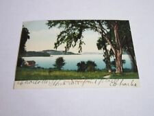 Vintage Postcard Otsego Lake NY Trees Boathouse Dock Water Cooperstown NY picture