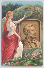 Goddess @ The Abraham Lincoln Copper Mountain Memorial Plaque~1809-1865~c1908 PC picture