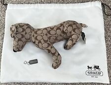 NWT COACH Signature Collectible Stuffed Plush Dog Dust Bag Metal Dog Tag picture