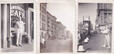 Lot of 3 Original WWII Snapshot Photos BUSY STREETS 1945 New York City NYC 493 picture