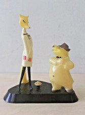Vintage plastic figurine Fox and Beaver composition based USSR 1960s rare picture
