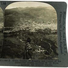 Quito Ecuador Andes Mountains Stereoview 1920s Cityscape Panorama Photo B1778 picture
