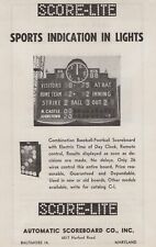 1950s Score-Lite Scoreboard Ballpark Stadium Vintage MLB Baseball Print Ad Panel picture