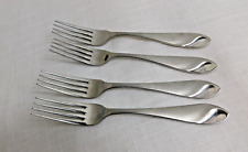 B6 - Pfaltzgraff Stainless Flatware Sand & Seas 18/10 Dinner Forks Lot of 4 picture