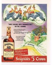 1943 Seagram's 5 Crown Whiskey King Dreaming Away Toughness art Vintage Print Ad picture