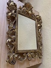 Antique Victorian / Art Nouveau Brass Metal Picture Frame With Mirror picture