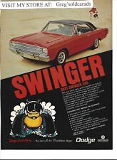 Original 1969 Dodge Dart Swinger 340 print ad, one of the Dodge Scat Pack models picture
