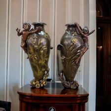 Auguste-Moreau Spelter Pair of French Casolette 19th Century picture