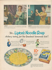 1944 Lipton's Noodle Soup Just Like Grandma's Homemade Kind Print Ad picture
