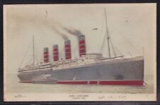 RMS LUSITANIA - CUNARD LINE - BAS-RELIEF, EMBOSSED 3-D COLOR ART POSTCARD #2 picture