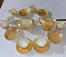 Victoria Czecho-Solvakia Demitasse Cups & Saucers + Cream & Sugar Bowl picture