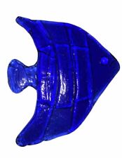 Vintage Cobalt Blue Glass Fish Paperweight Fish Home Decor picture