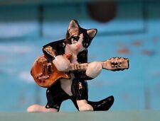 Hand-Painted Miniature Cat Playing the Electric Guitar 27734 picture