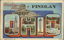 Findlay Ohio Large Letter multiview scenes mailed 1942 vintage linen postcard picture