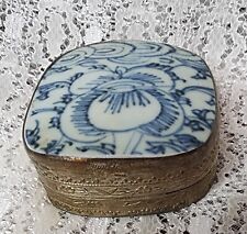 Vintage Blue Chinese Porcelain Shard Box picture