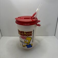 Summer With The Simpsons 1996 Churchs Chicken Vtg Large Cup w/Lid Straw picture