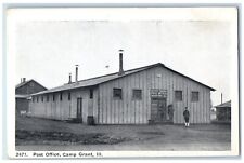 c1905 Post Office Building Camp Grant Illinois IL Vintage Antique Postcard picture