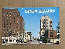 Postcard Lincoln Nebraska 13th Street Scene Cornhusker Hotel Old Cars Vintage PC picture