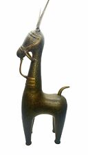 Vintage Brass Llama Figurine Statue Engraved Heavyweight  21