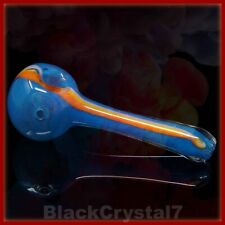 4 inch Handmade Pocket Straight Bright Blue Tobacco Smoking Bowl Glass Pipes picture
