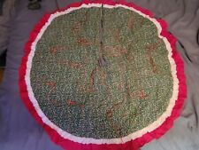   Vintage Hand Made Christmas Tree Skirt c/a 1980's Quilted approximately 44in picture