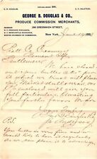 Vintage 1888 LETTERHEAD*Handwritten Letter*GEORGE DOUGLAS PRODUCE*NEW YORK* AU24 picture
