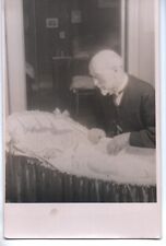 CPA Photo Card - Grandpa Looking at a Baby in His Cradle picture