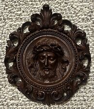 Vintage 1950’s High Relief Jesus w/ Crown of Thorns Ornate Wall Art Paper Resin picture