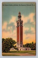 Richmond VA-Virginia, War Memorial, Bell Carillon, Vintage Souvenir Postcard picture