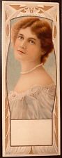 Red Haired Beauty Art Nouveau Bookmark Trade Card Tivoli Cafe San Francisco CA picture