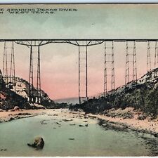 c1910s West Texas High Bridge Pecos River Hand Colored Postcard Antiquitech A90 picture
