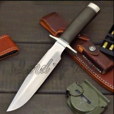 CUSTOM HANDMADE D2 TOOL STEEL BLADE HUNTING BOWIE KNIFE MICARTA HANDLE+SHEATH picture
