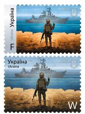 2 pcs Russian warship go F *** yourself, limited Ukraine stamp W+F Fridge Magnet picture