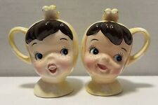 Vintage Napco Miss Cutie Pie Yellow Salt & Pepper Shakers  Japan A3510/YE picture