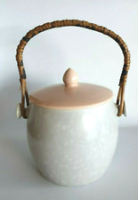Vintage Poole Pottery Twin Tone Pink & Grey Biscuit Barrel picture