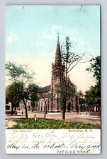 Rochester NY-New York, The Cathedral, Religion, Antique, Vintage c1906 Postcard picture