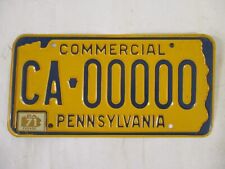 1971  Pennsylvania  COMMERCIAL  SAMPLE ZERO  License Plate Tag picture