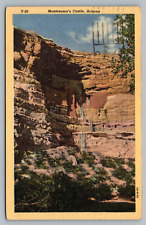 Camp Verde AZ Montezuma Castle Cliff Dwelling Arizona C1940s Postcard Vtg G8 picture
