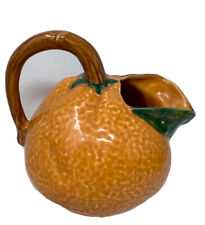 Ceramic Orange Shaped Pitcher Vintage Cottagecore Fruit Novelty Picnic  picture