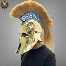 New Designer 18 Guage Brass Medieval Greek Corinthian Helmet Golden Plum Gift picture