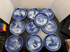 Royal Copenhagen Blue and White Christmas Plates From the 1970’s - Set of 10 picture