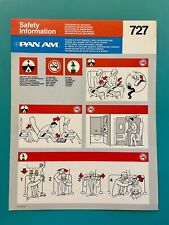 PAN AM AIRWAYS SAFETY CARD-- 727 picture