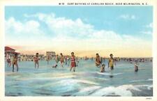 Surf Bathing, Carolina Beach, Wilmington, North Carolina c1920s Vintage Postcard picture