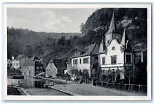 c1930's Houses Nearby and Canal in Lutzelbourg France Vintage Unposted Postcard picture