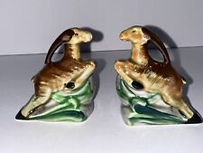 Beautiful Vintage Leaping Gazelle Salt and Pepper Shakers Marked Copyright C picture
