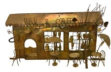Vtg ENESCO IMPORTS bar cafe Metal Wall Hanging 3D Folk Art Copper picture