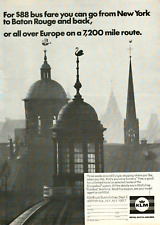 1969 KLM Royal Dutch Airlines Eurobus Pass all Over Europe VINTAGE PRINT AD picture