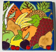 Vintage Terra Madre Tile Oakland Oregon Ceramic 6” Wall Art Trivet Coaster FRUIT picture